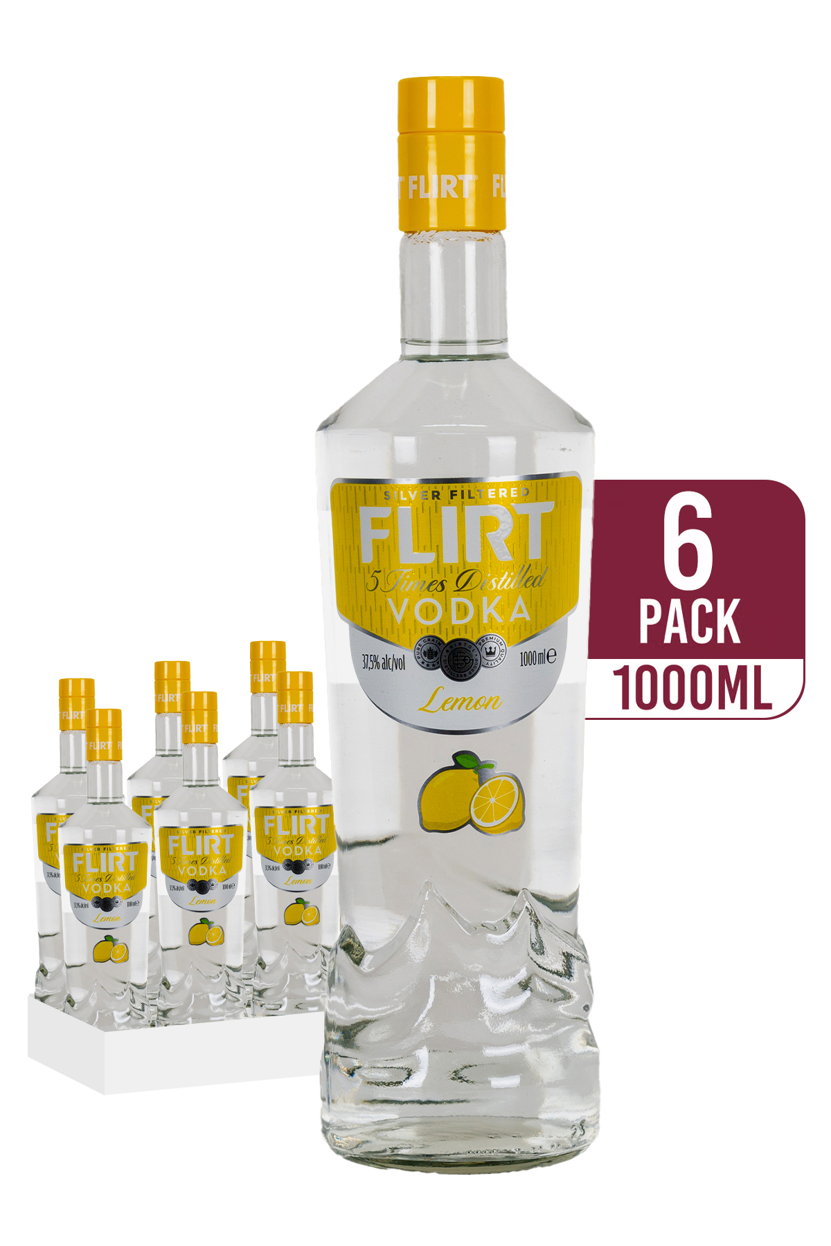Flirt Lemon Vodka 6 x 1L - Compare prices in UAE