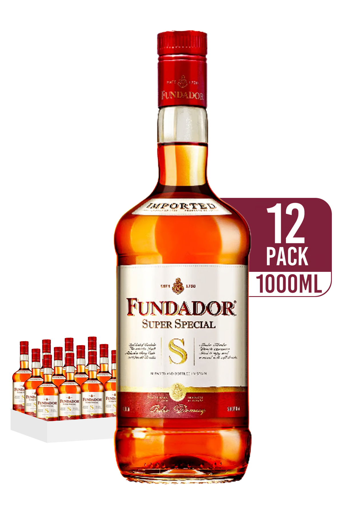 Fundador Super Special Brandy 12 x 1L - Compare prices in UAE
