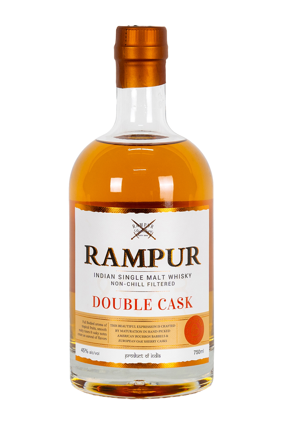 Rampur Double Cask Indian Single Malt Whisky