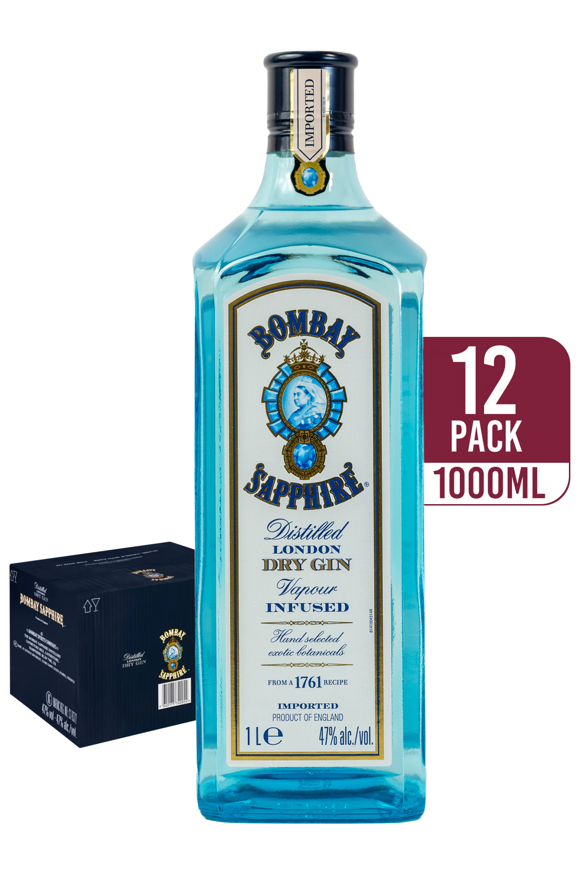 Bombay Sapphire Gin 12 x 1L by bombay - Compare prices in UAE