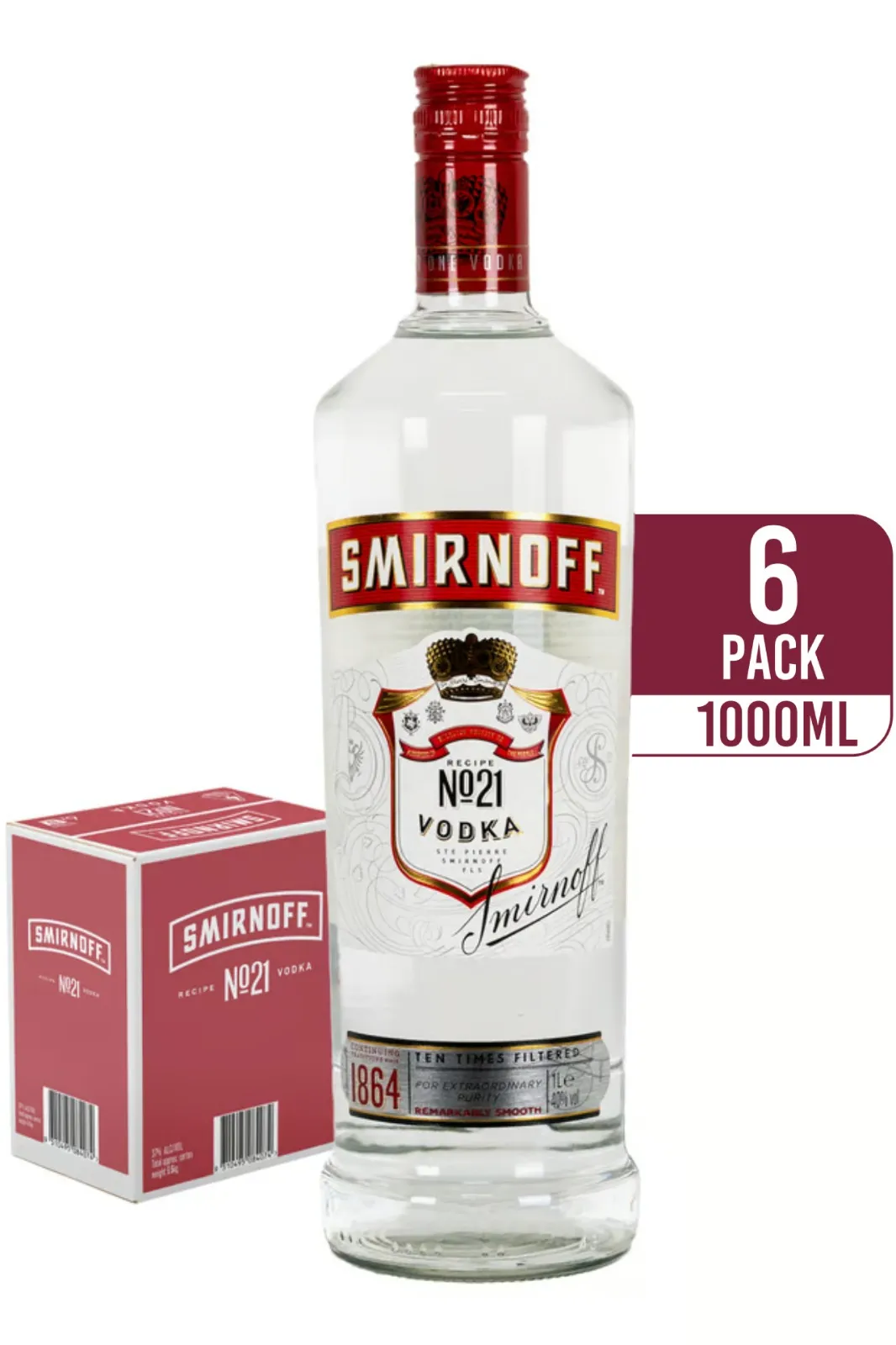 Smirnoff Red 6 x 1L - Compare prices in UAE
