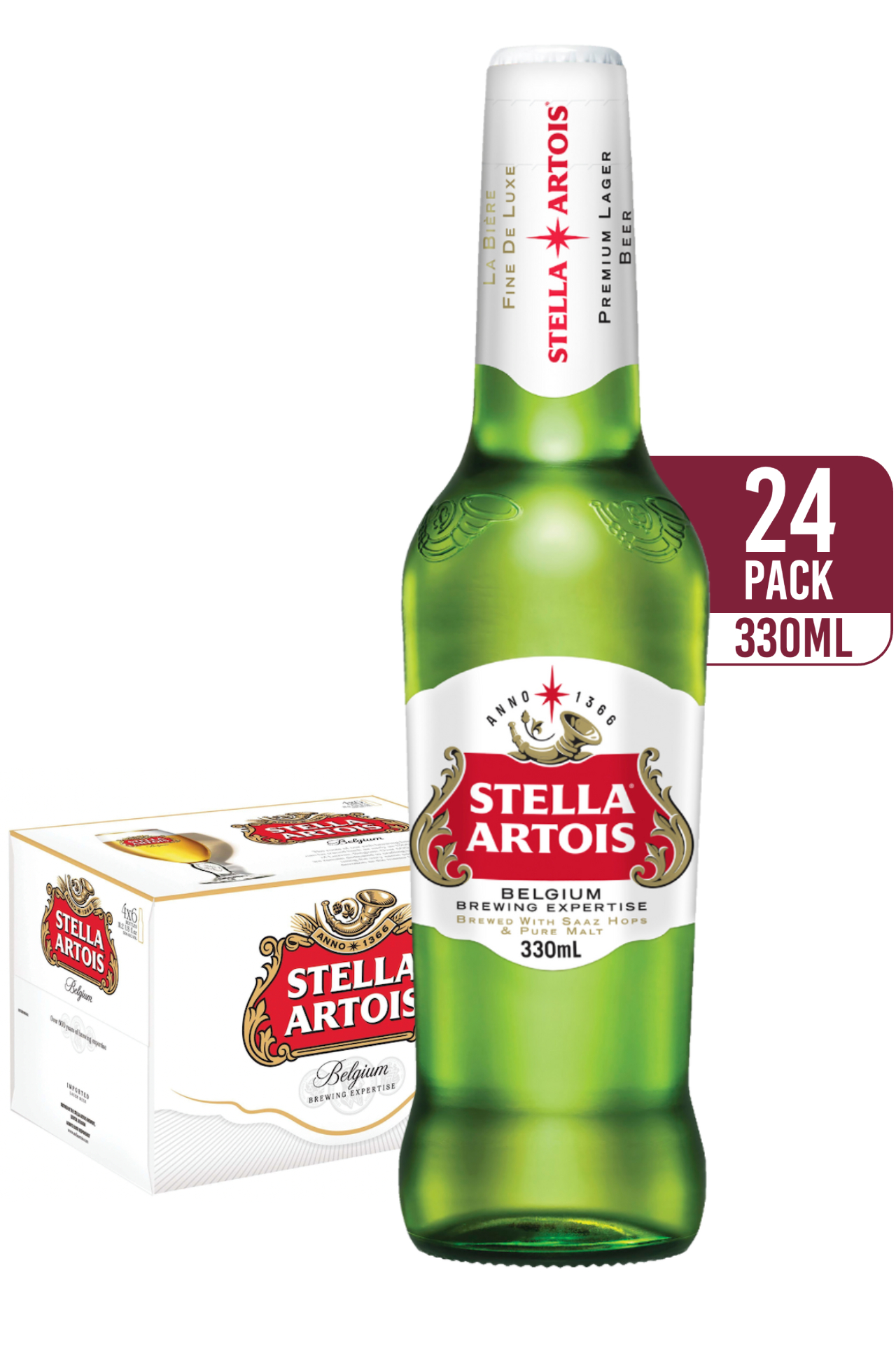 Stella Artois Belgian Lager (24-pack)
