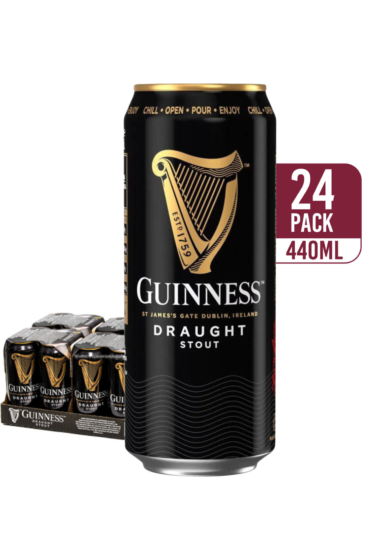 Guinness Draught Irish Dry Stout (24-pack)