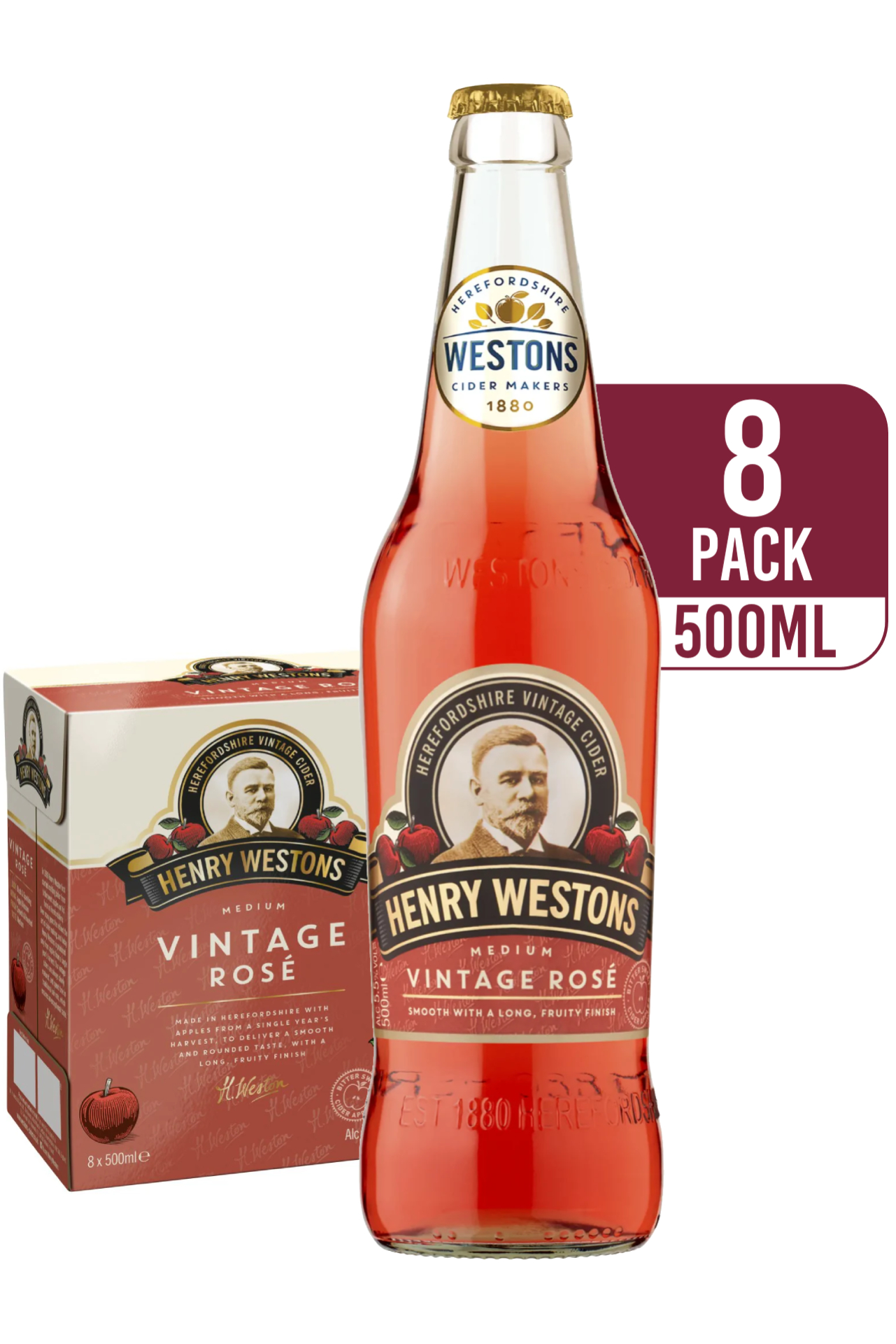 Henry Westons Vintage Rosé Cider (8-pack)