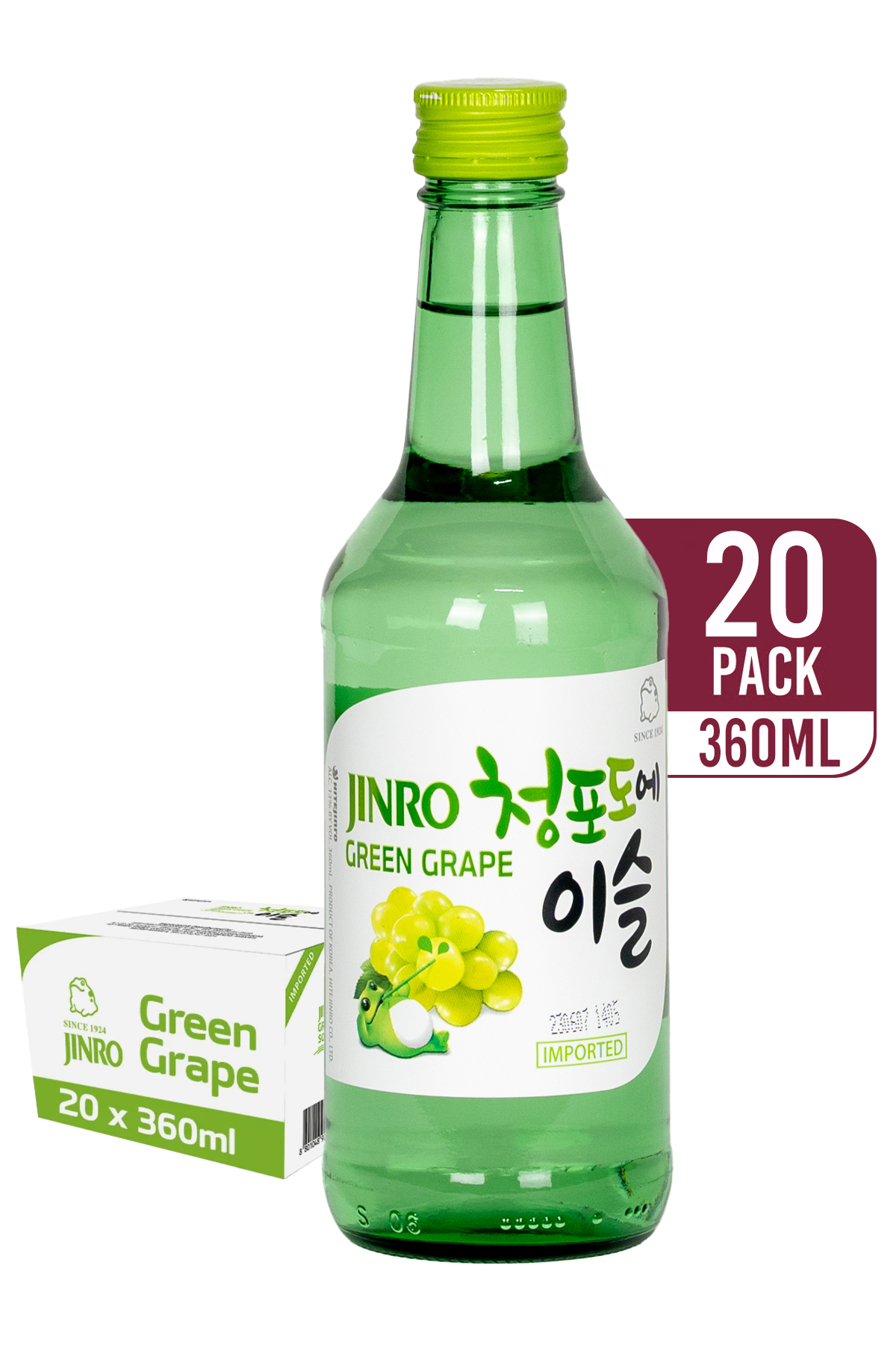 Jinro Green Grape Soju 20 x 360ML by jinro - Compare prices in UAE