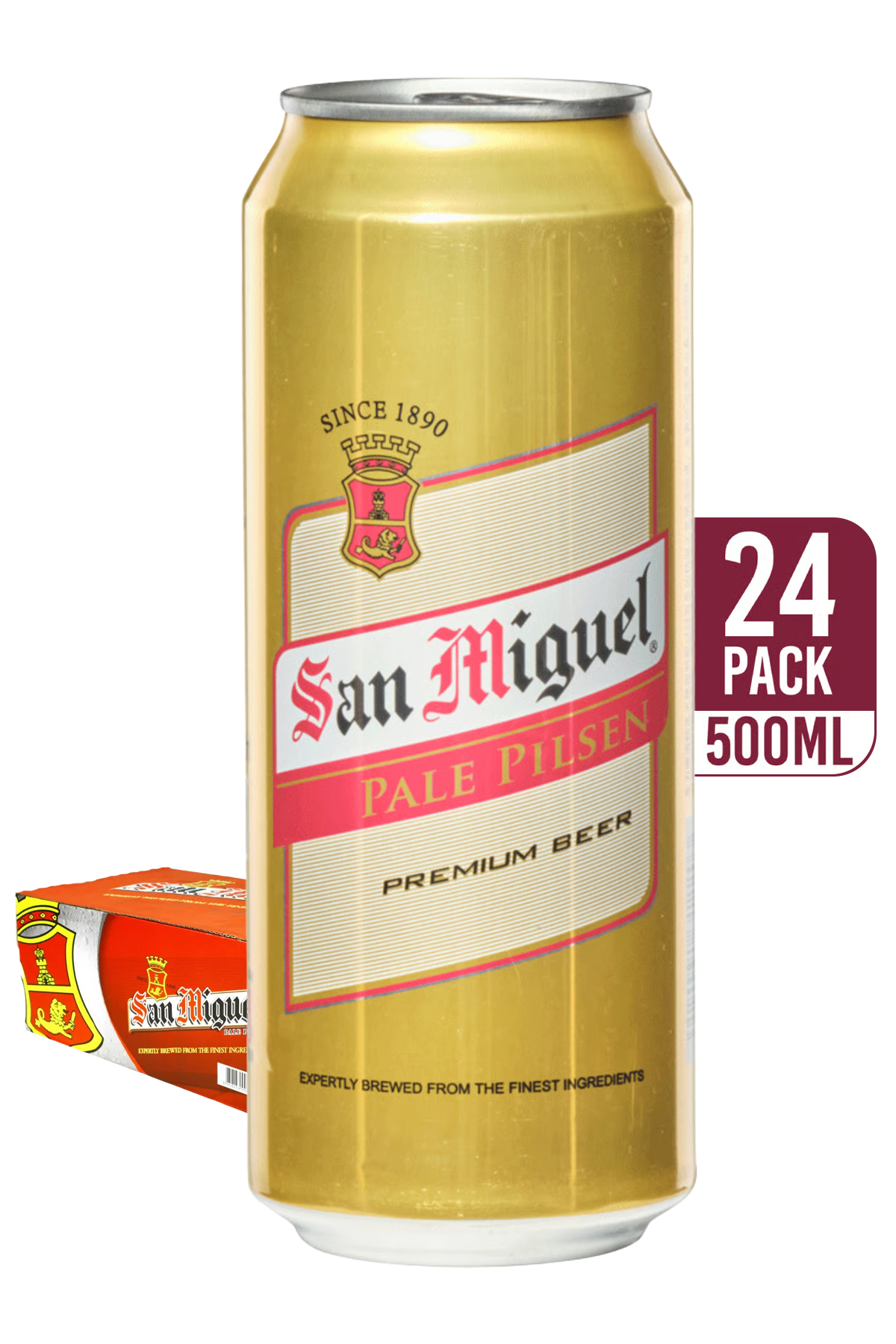 San Miguel Pale Pilsen Premium Beer 500ml (24-pack)