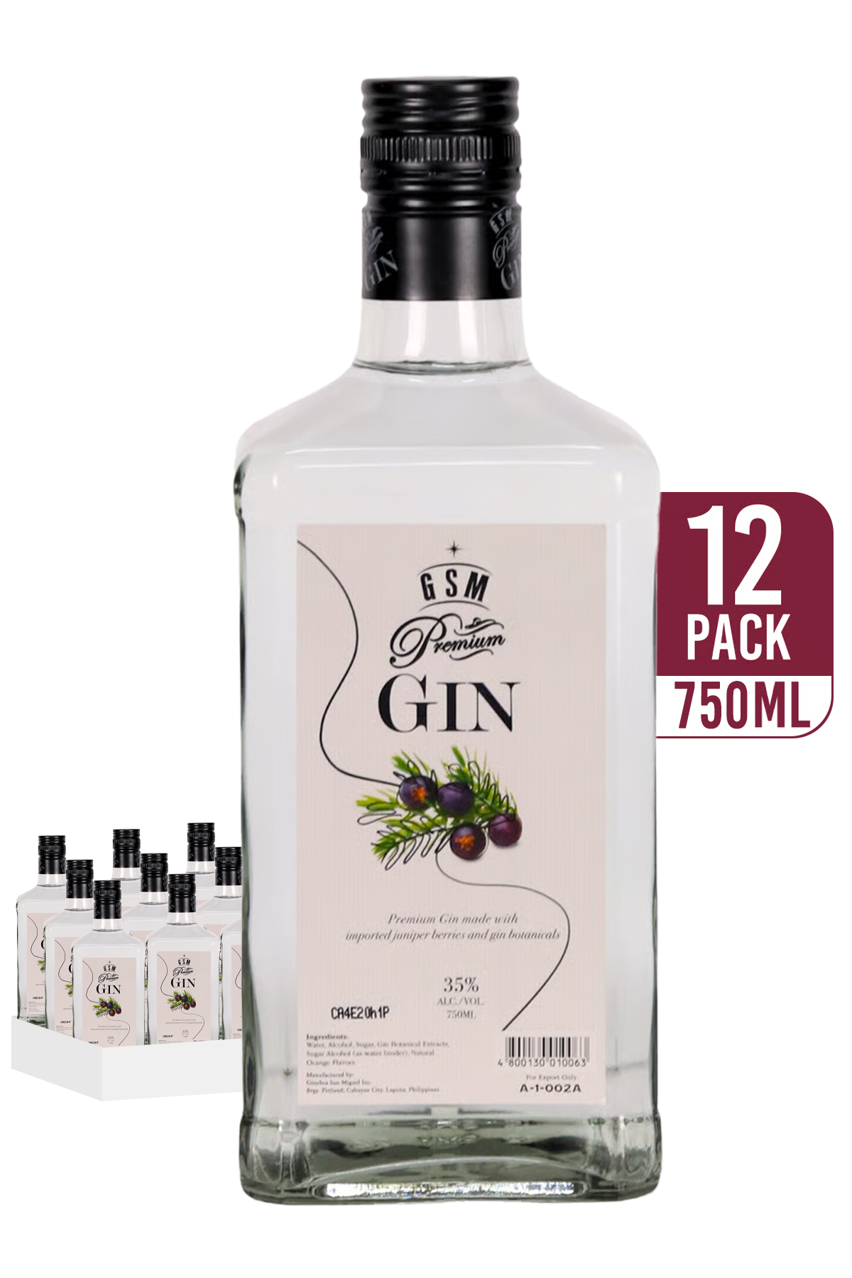 Ginebra San Miguel Premium Gin 12 x 750ML - Compare prices in UAE