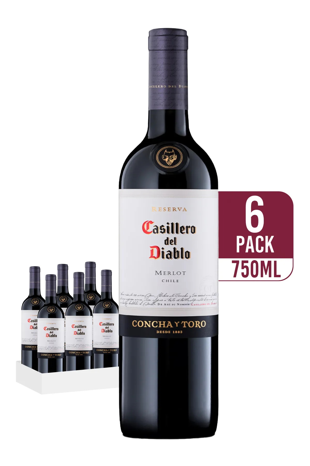 Casillero del Diablo Reserva Merlot 6-pack 6 x 750ml - Compare prices in UAE