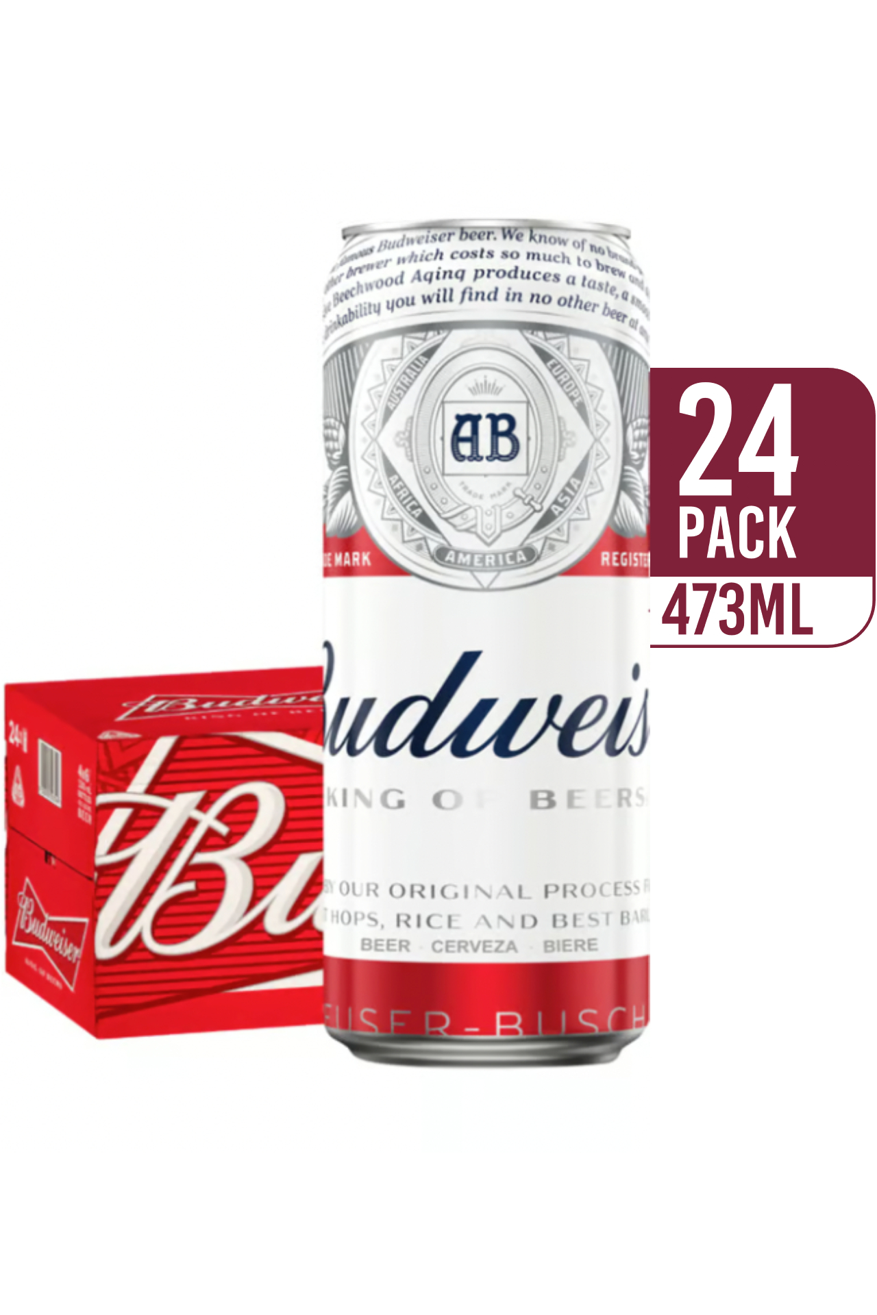 Budweiser American Lager 473ml (24-pack)