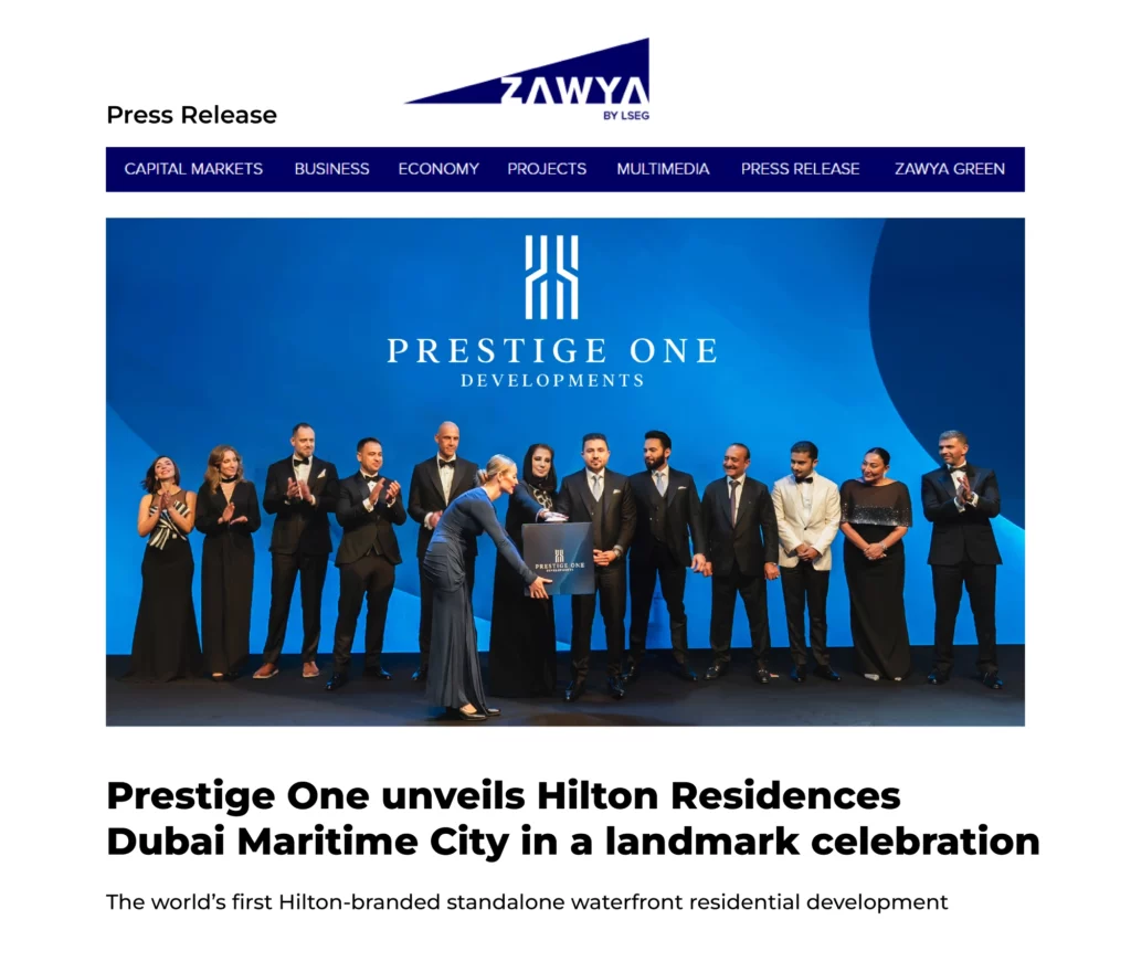 Prestige One unveils Hilton Residences Dubai Maritime City in a landmark celebration