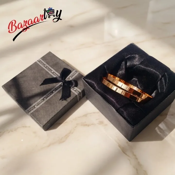 Plain Gold Tone Stainless Steel Bangle Set for Women – Sleek Minimalist Everyday Bangles