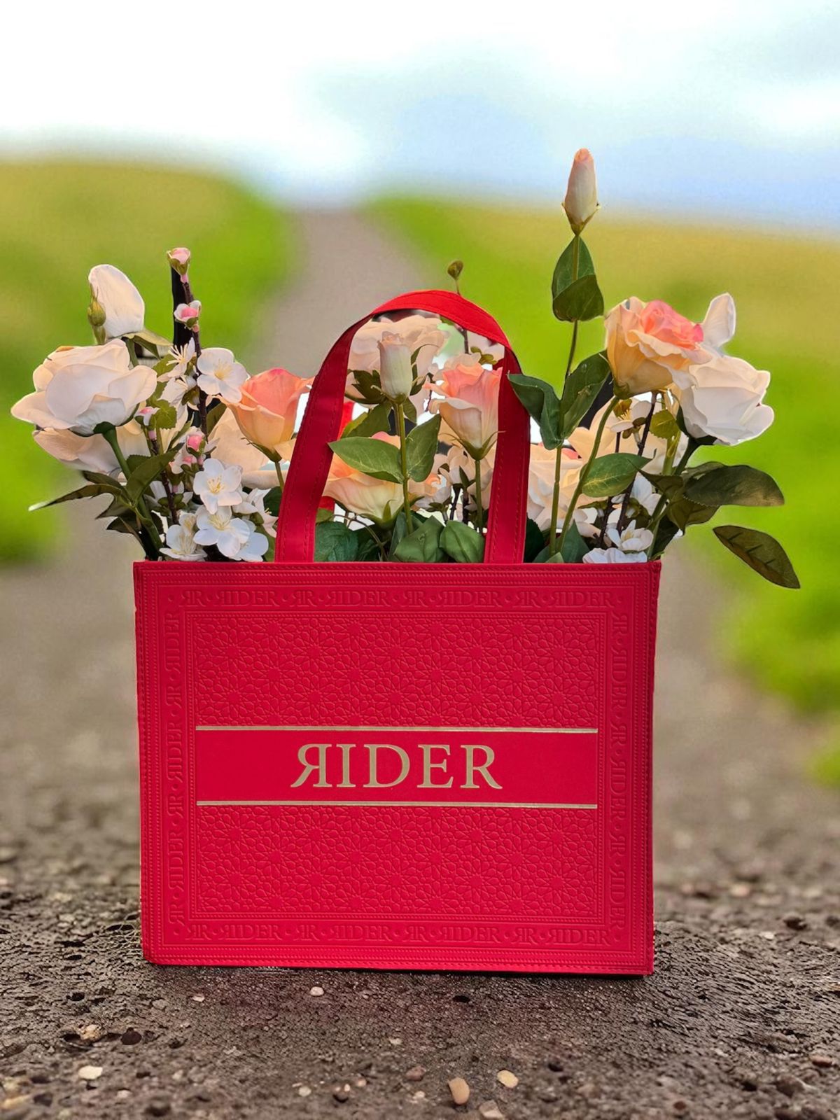 Leather Rider Bag - Fire Red - Gold