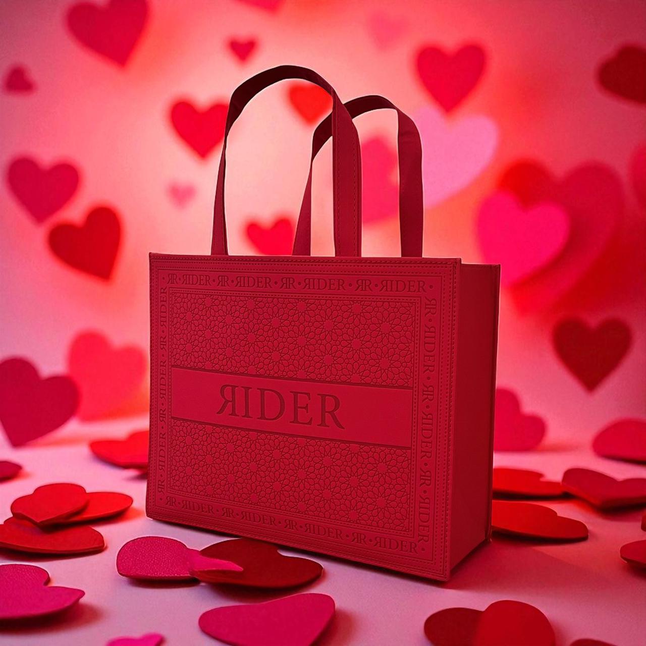 حقيبة رايدر الجلدية -الأحمر الناري