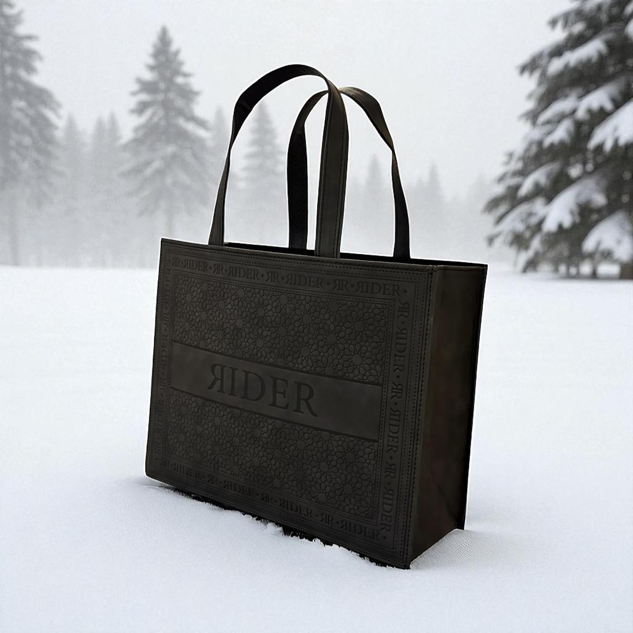 Leather Rider Bag - Dark Gray - Silver