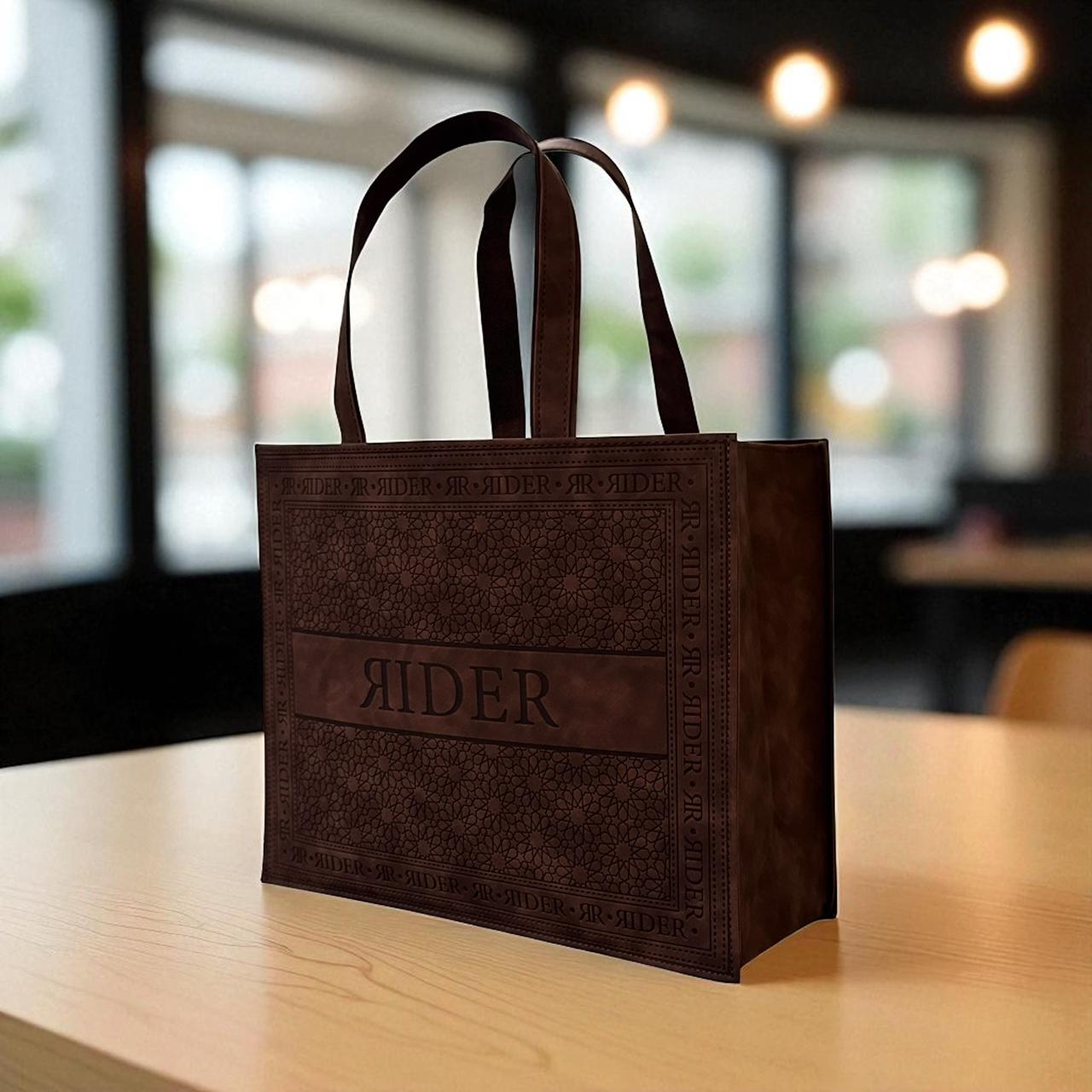 Leather Rider Bag - Brown - Gold