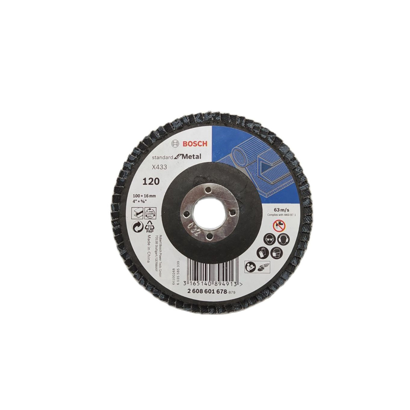 Flap Disc Standard for Metal X433 100mm G120 Online Toolmart